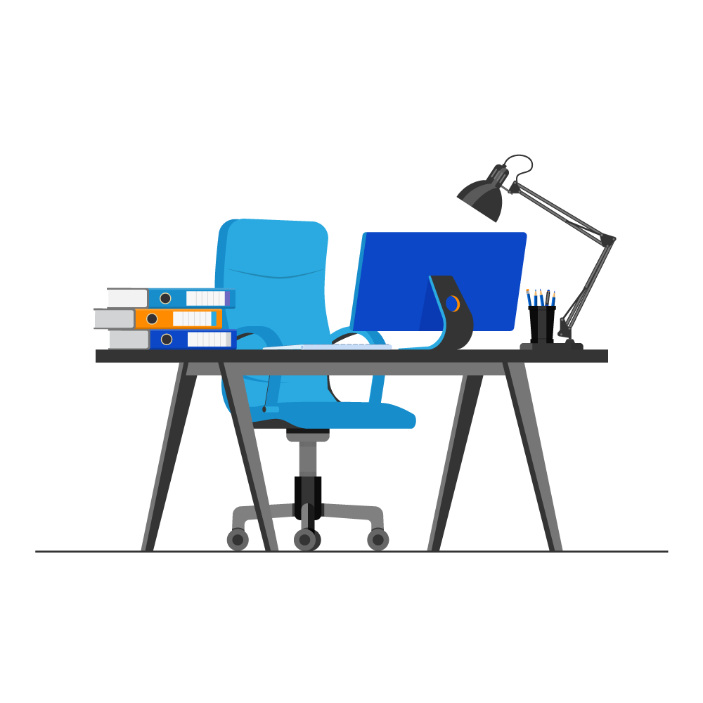 clipart image of an office workspace